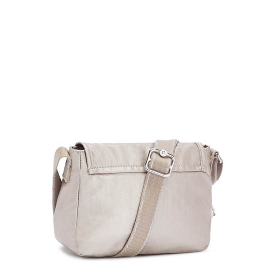 Bolsos Mini Kipling Sabian Metallic Crossbody Beige | MX 1348WN